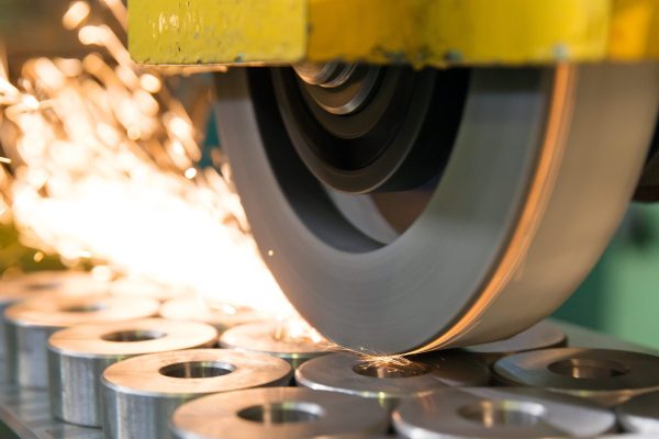 finishing metal working on horizontal surface grinder machine